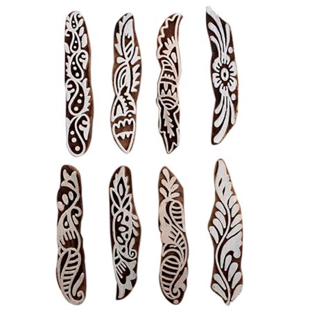 Set of 8 Piece New Mix Wooden Printing Block